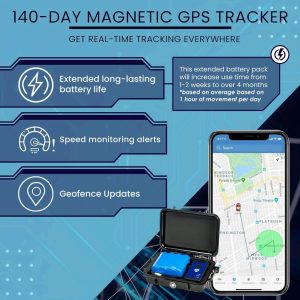 Brickhouse Security GPS Car Tracker – Hidden Tracker for Vehicles – Long Lasting Battery 140-Day LTE GPS Tracking Device for Vehicles with Magnetic Case & Extended Battery – Subscription Required