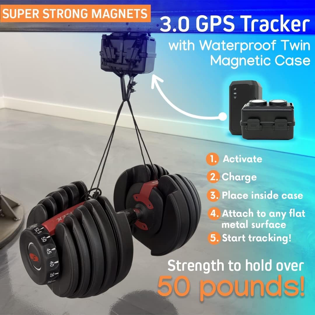 Optimus 3.0 GPS Tracker – Over 1 Month Battery – with Heavy Duty Waterproof Case and Powerful Magnets for Vehicles and Assets